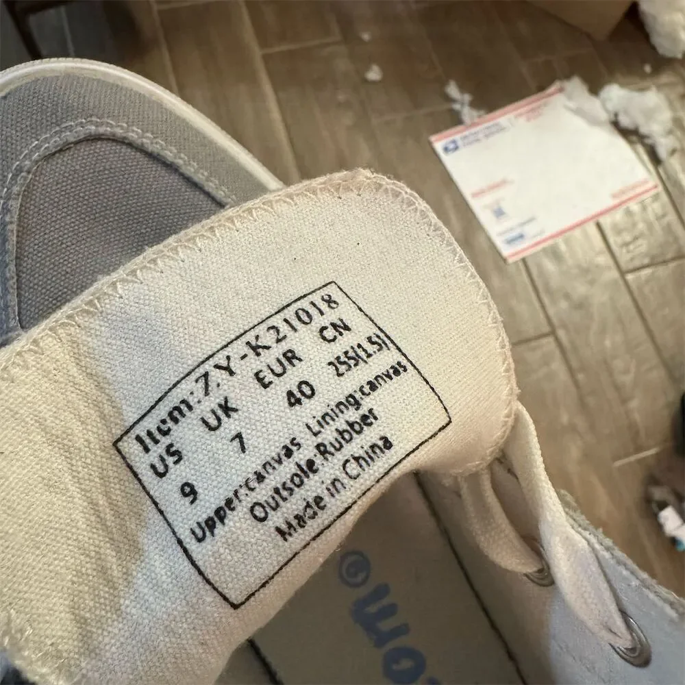 Obtaom Women's High Top Canvas Sneakers Gray Size 9 Casual Athletic